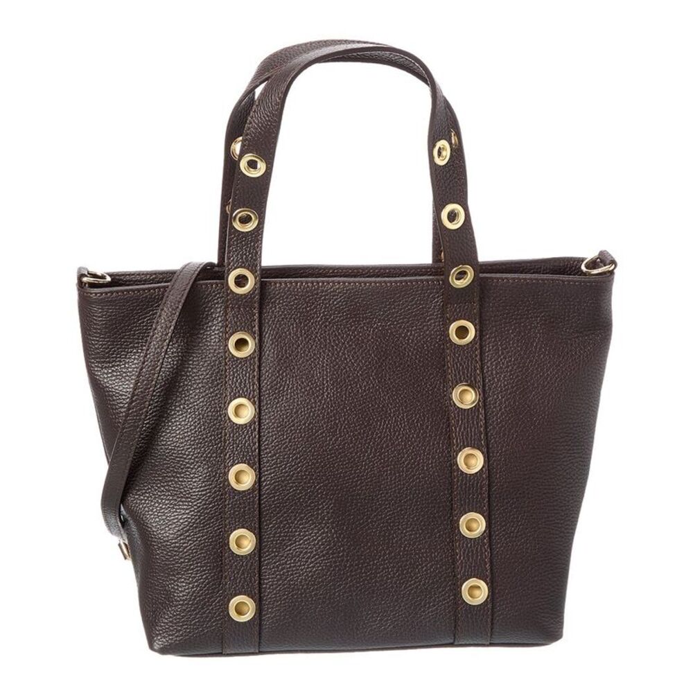 Isabella Rossetti Stella27 Leather Studded Tote, Brown
